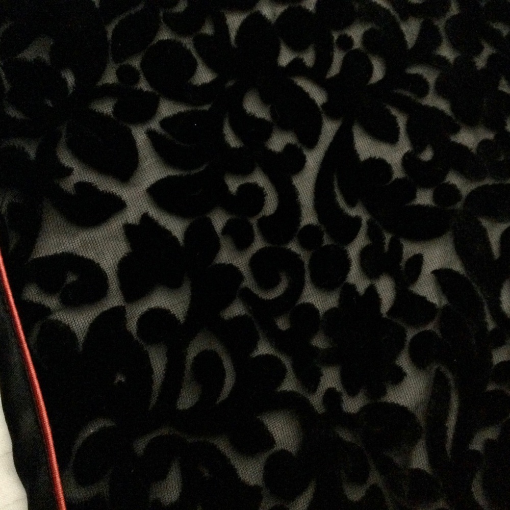 Vintage CITY  of SHANGHAI 100% Silk Black w/ red trim L - Picture 11 of 13